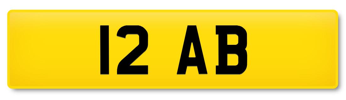 Dateless registration plate 12 AB