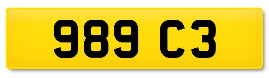 Registration plate 989 C3