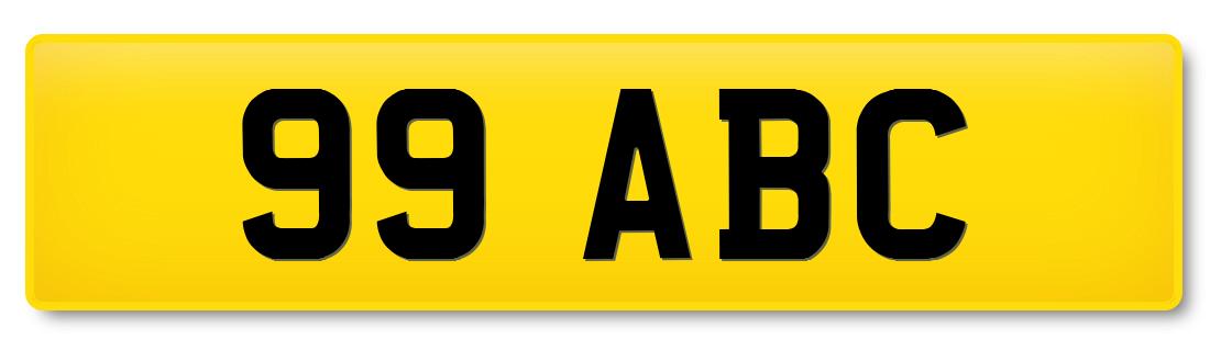 Dateless registration plate 99 ABC