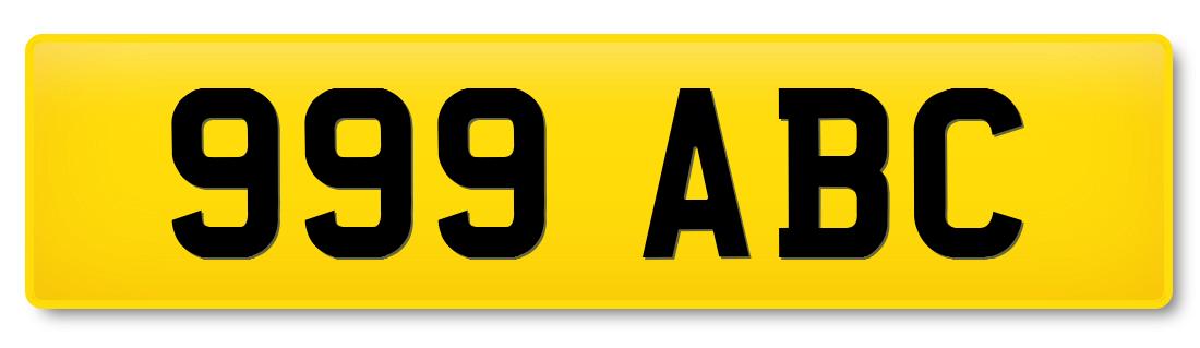 Dateless registration plate 999 ABC