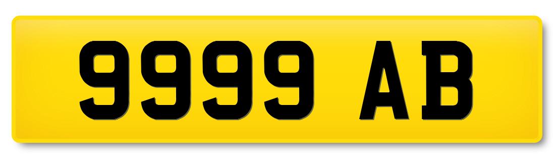 Dateless registration plate 9999 AB