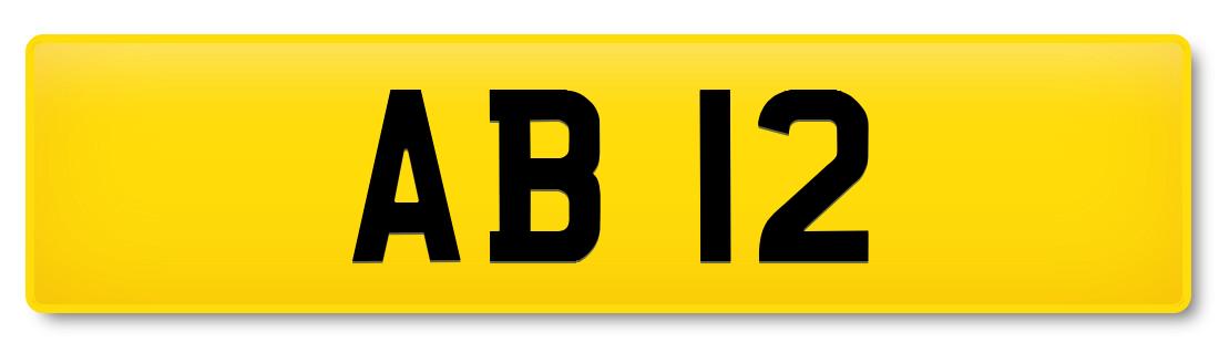 Dateless registration plate AB 12