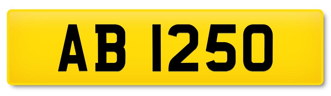 Dateless registration plate AB 1250