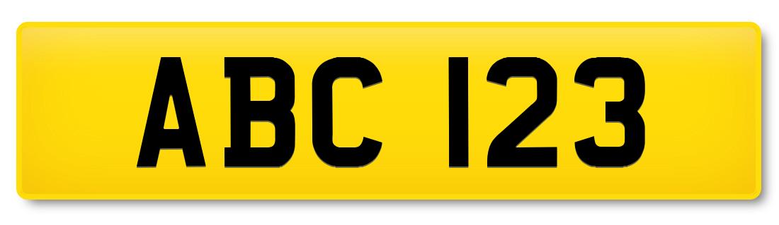 Dateless registration plate ABC 123