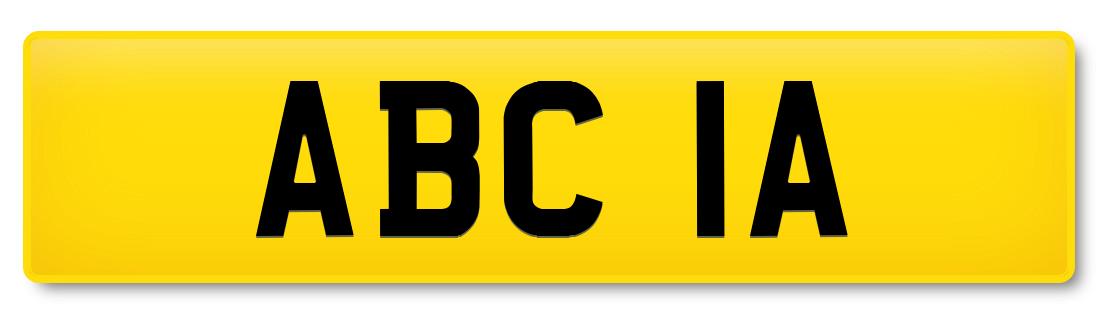 Suffix registration plate ABC 1A