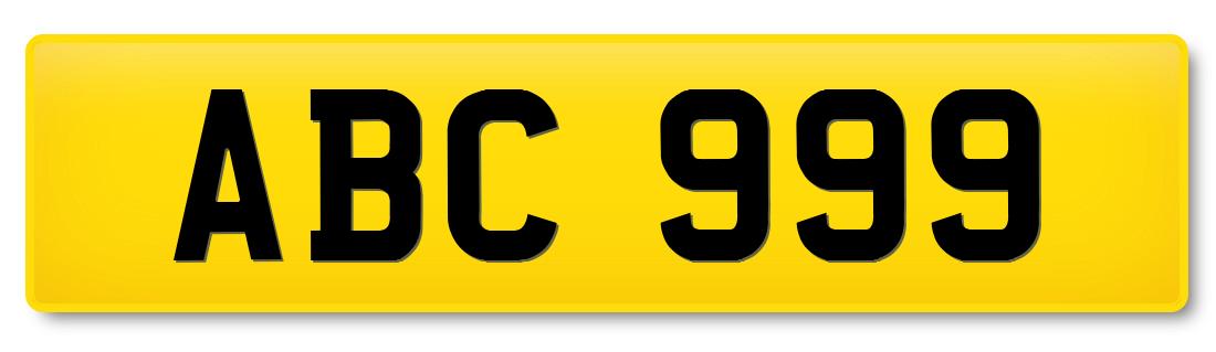 Dateless registration plate ABC 999