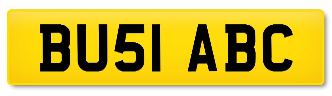 New-style registration plate BU51 ABC