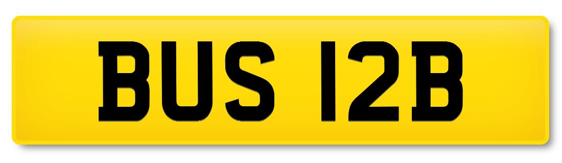 Suffix registration plate BUS 12B