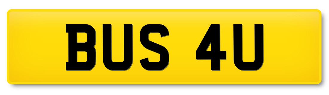 Suffix registration plate BUS 4U