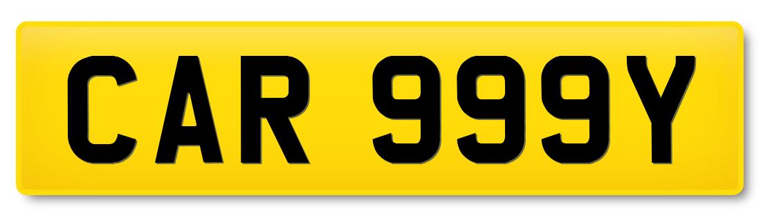 Suffix registration plate CAR 999Y