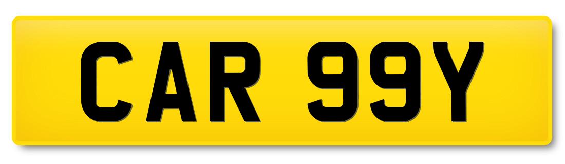 Suffix registration plate CAR 99Y