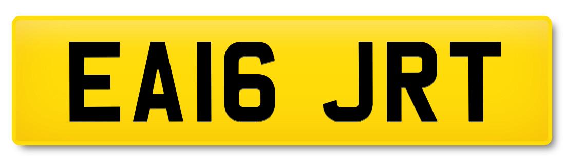 New-style registration plate EA16 JRT