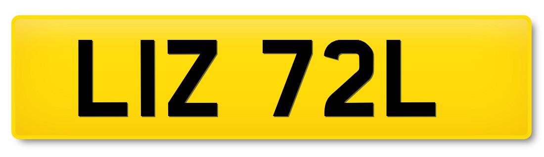 Suffix registration plate LIZ 72L