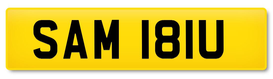 Suffix registration plate SAM 181U