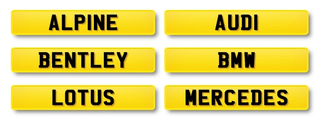 Car brand number plates