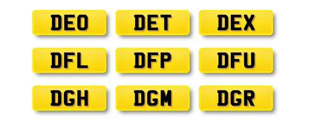 Initial number plates